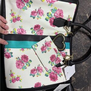 Floral Tote Bag with Black Accents